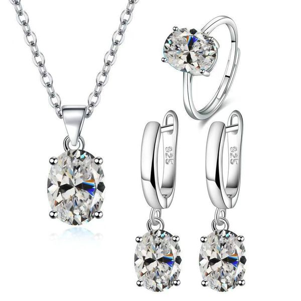 Women’s Diamond cut Chain Locate, Eardrop and Finger Ring (Adjustable)
