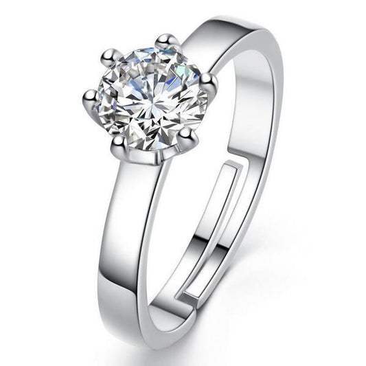 Women’s Diamond adjustable Finger Ring (6 claw)