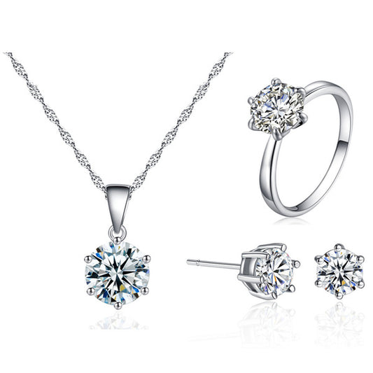 Women’s Diamond cut Chain Locate, Ear top and Finger Ring (Adjustable)